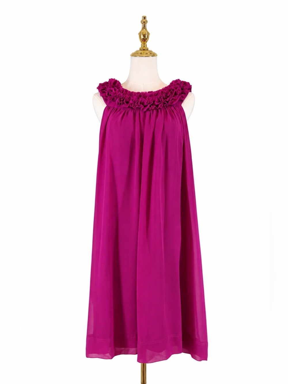 Eliza J Fuchsia Ruffle Collar Trapeze Cocktail Dress M 8
